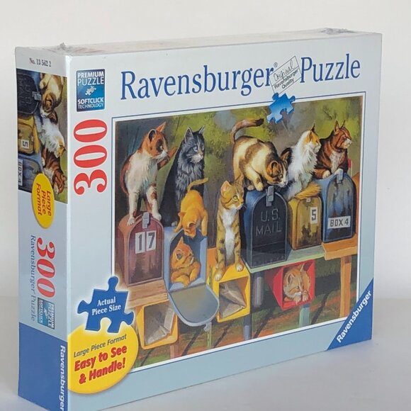 New sealed Ravensburger 300 pcs Large Format Puzzle-Cat's Got Mail - Picture 9 of 12